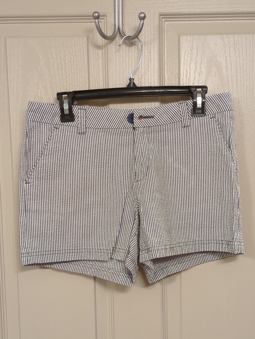 bcg Navy and White Pinstripe Bermuda Shorts